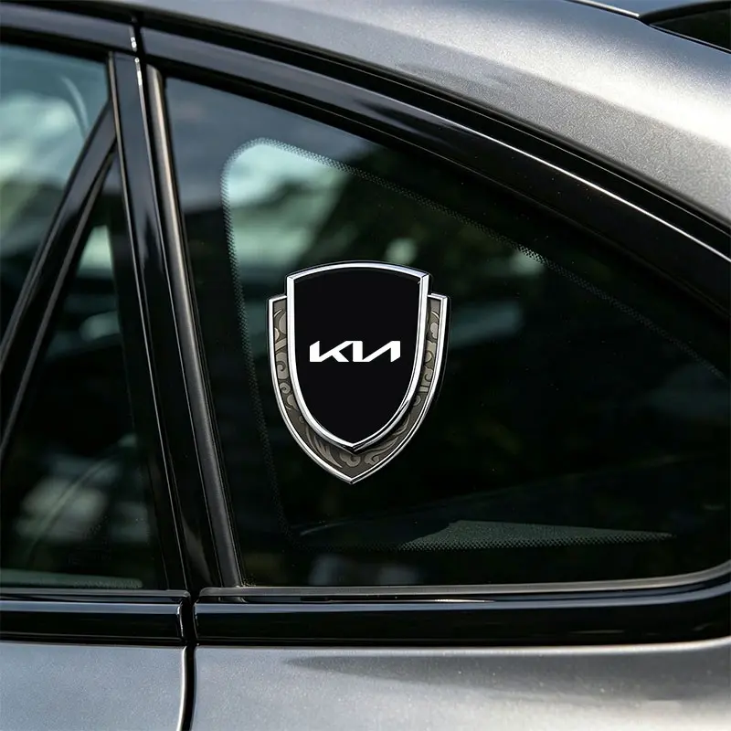 Metal Laser Shield Car Sticker, Blue Dual Color 3D Body Side Decal, Universal Window Tailgate Customization, Kia Car Accessories, Automotive Decals
