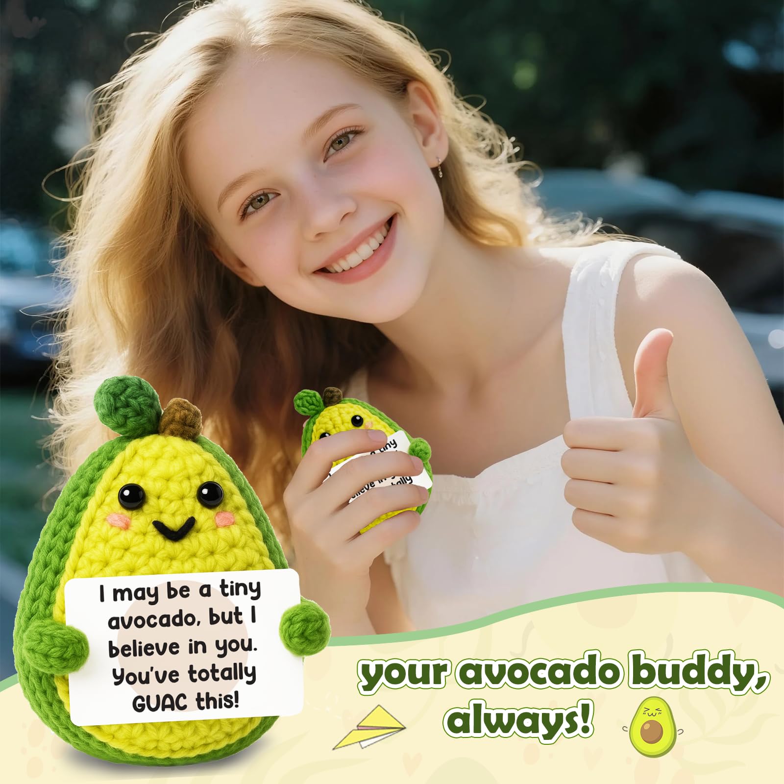 Adorable Handmade Knitted Avocado Doll Emotional Support Plush,Birthday Gifts For Women Men Him,Christmas Holiday Presents,Teacher Appreciation Gifts,Portable Stress Relief Toy,Bag Backpack Charm,Desk Bedroom Car Decor,Party Favor Photo Prop,One Of A Kind