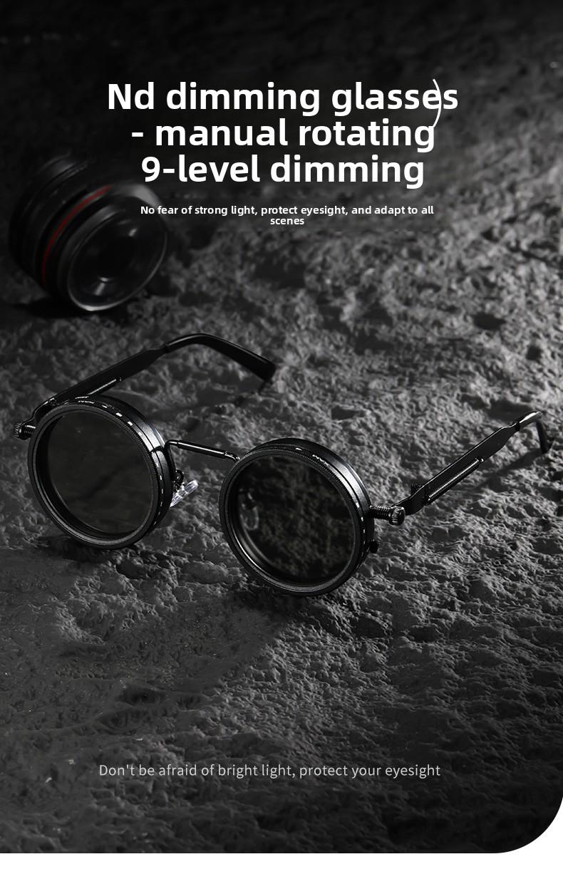 Nine-speed adjustable dimming sunglasses stepless rotating filter retro personalized polarized sunglasses wind outdoor fishing cycling glasses Flexible Polarized Sports Sunglasses