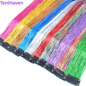 2026 new dazzling laser wire BB clip color wig piece seamless hair extension shiny wire laser metal wire hair extension