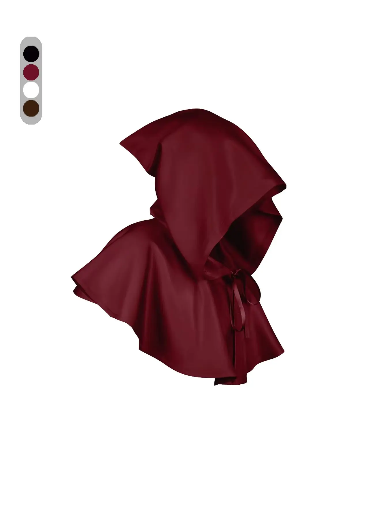 Halloween Cosplay Costume Belted Fashion Death God Open Front Cape, Medieval Hooded Cape Top, Unisex Halloween Party Prop