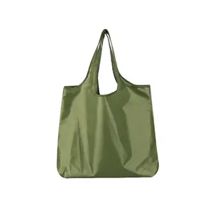 Manufacturer shoulder large-capacity supermarket storage bag solid color environmentally friendly folding bag waterproof Oxford cloth folding shopping bag