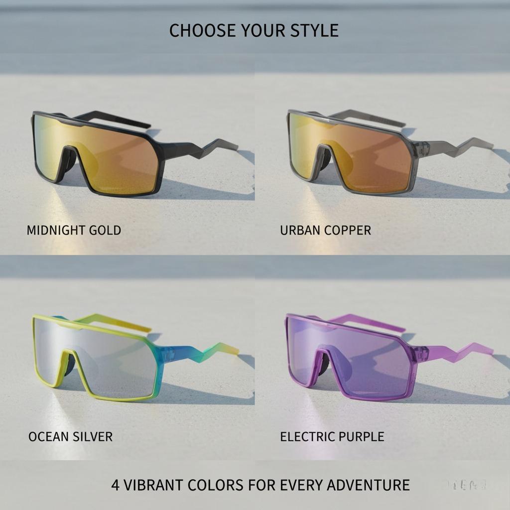 Polarized Wrap Around Sports Sunglasses Men Women, UV400 Protection Multi-Color Lightweight Shield Style for Mountain Biking Hiking Driving Outdoor Activities