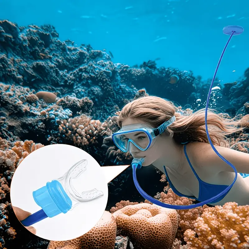 Diving Snorkel, Anti-Choke Single- and Dual-Head Snorkel Respirator, Silicone Leak-Proof Underwater Training Gear, Snorkeling Gear, Suitable for Beginners and Adults