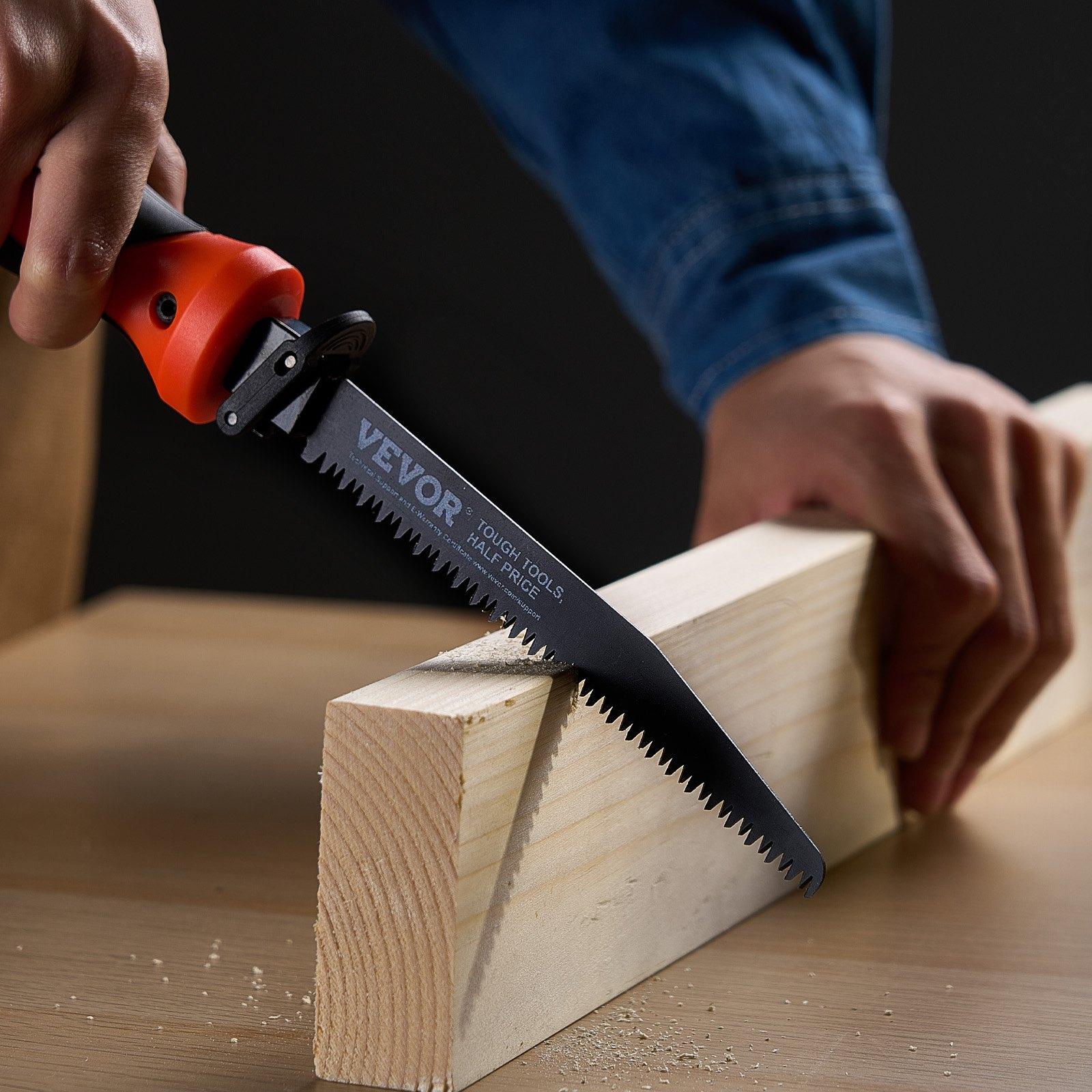 VEVOR Jab Saw, 6 in Keyhole Saw with Soft Grip Handle, 8-In-1 Multi-Blades Drywall Jab Saw, Sharp Jab Saw with Triple Ground Teeth, for Cutting Drywall Wood Metel Plastic Plywood Wallboard Thin Sheet