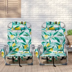 summerwins Folding Beach Chair - Lightweight Aluminum Camping Chair, 5-Position Adjustable Back, 220lbs Capacity with Cup Holder & Storage, Outdoor Patio Camper Must-Have, Indoor Outdoor Travel-Friendly for Lawn Picnic Sports Events