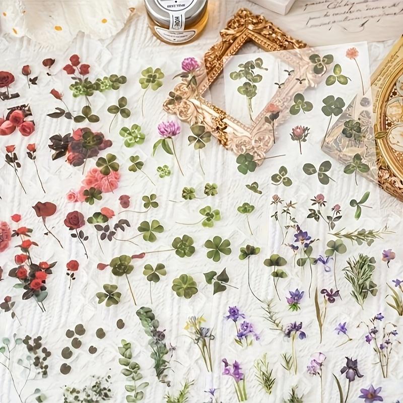 48 Vintage Natural Floral Scrapbook Stickers, Waterproof Transparent Flower Stickers, Self-Adhesive Plant Decals for Scrapbooks, Journals & Crafts, Scrapbooking 48 Vintage Natural Floral Scrapbook Stickers, Waterproof Transparent Flower Stickers, Self-Adhesive Plant Decals for Scrapbooks, Journals & Crafts, Scrapbooking