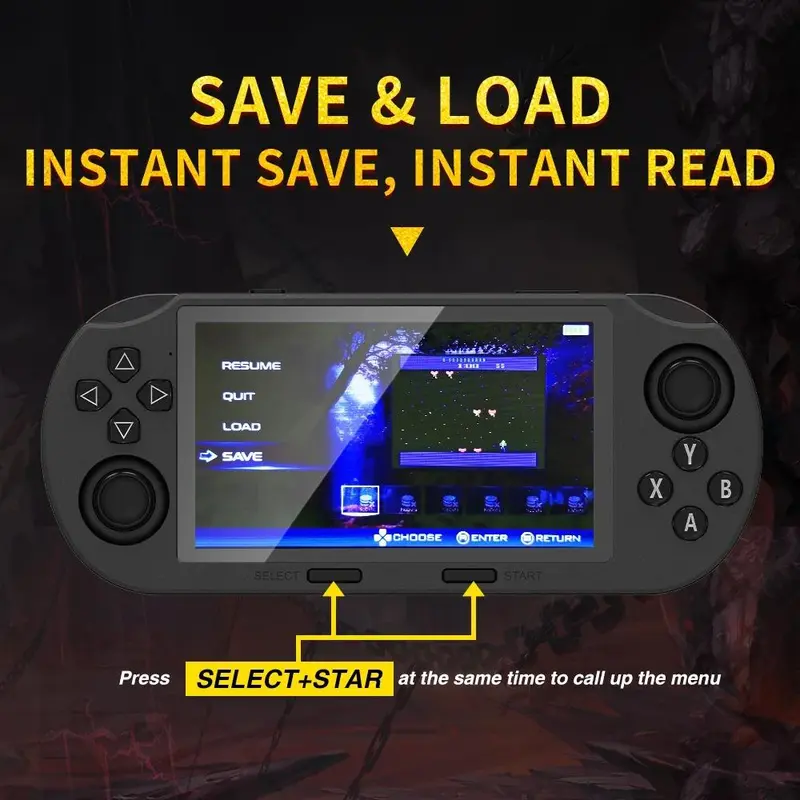 LASTEND SF3000 Portable Retro Handheld Video Game Console - 4.5" IPS Display, 3000mAh Rechargeable Battery, 16GB TF Card Compact Device, Cool Gadgets for Gamers, Gifts for Boyfriends & Adults, Back to School Item