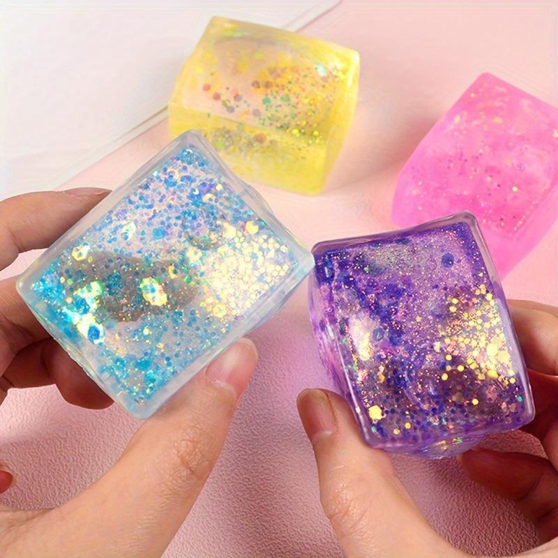 Aurora Malt Ice Cube Sensory Toy, Soft Tofu Slow Bounce Stress Ball, Square Plastic Fidget Squeeze for Office Break Room Party gifts Aurora Malt Ice Cube Sensory Toy, Soft Tofu Slow Bounce Stress Ball, Square Plastic Fidget Squeeze for Office Break Room Party gifts