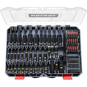 A Man's Tools 80-Piece Magnetic Impact Nut Driver Set, SAE/Metric Nut Driver Set, Socket Adapters, Wing Nut Driver, Bit Holder, Universal Sockets, Quick Release Extension, Power Bits, 1/4'' Quick Change