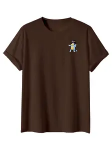 Bluey Cartoon Cool Dads Club Printed Short Sleeve T-Shirt, Breathable Cotton Casual Top for Dads, Summer Cute Family Outing Tee