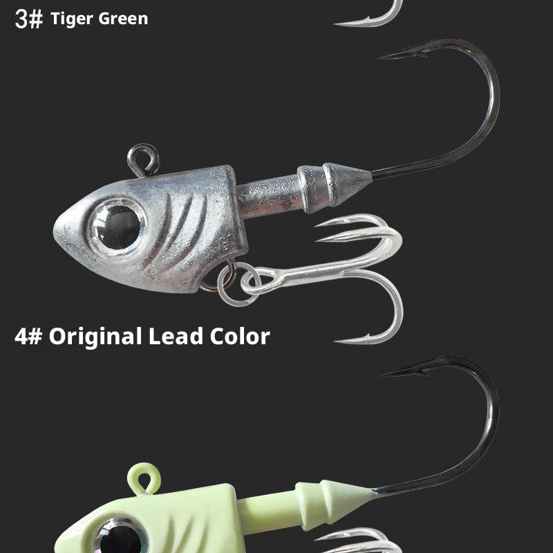 Fishing hook with simulated fish head, heavy-duty lead head hook, UV fish head lead head hook lure, Zhou Shan Hai Ya bionic bait