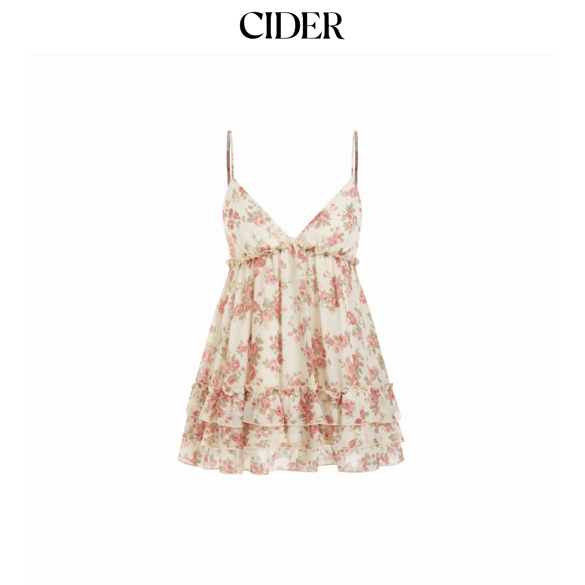 Cider Chiffon Floral V-Neck Ruffled Cami Blouse SummerWins SummerFinds