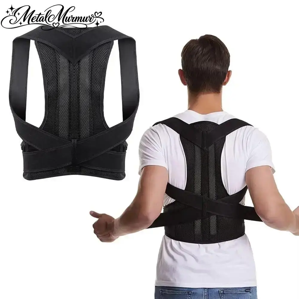 Unisex Posture Corrector Back Brace - Adjustable, Breathable Back Straightener with Ergonomic Design for Shoulder, Lumbar Support, Office Daily Wear & Casual Activities, Polyester, Office Wear