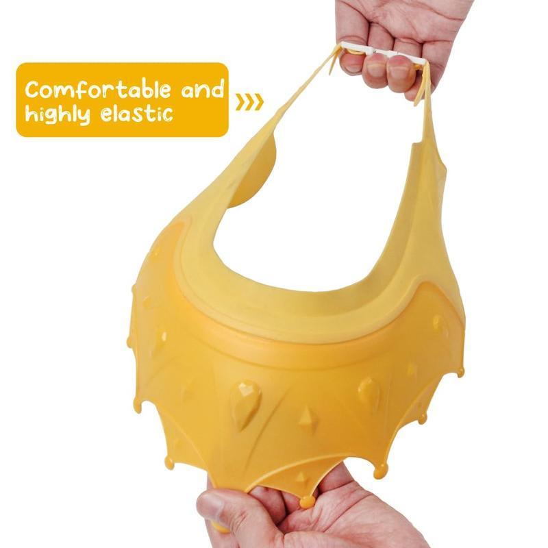 [Holiday Haul] Cute Cartoon Crown Baby Shower Cap – 1 Pack, Reusable Soft Silicone, Comfortable & Protective for Eyes and Ears, Perfect for Kids and Home Bath Time