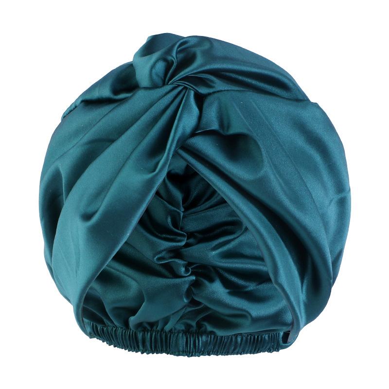 Fashion Satin Double Layer Sleep Cap, Cross Twist Shower Cap, Beauty Head Wrap