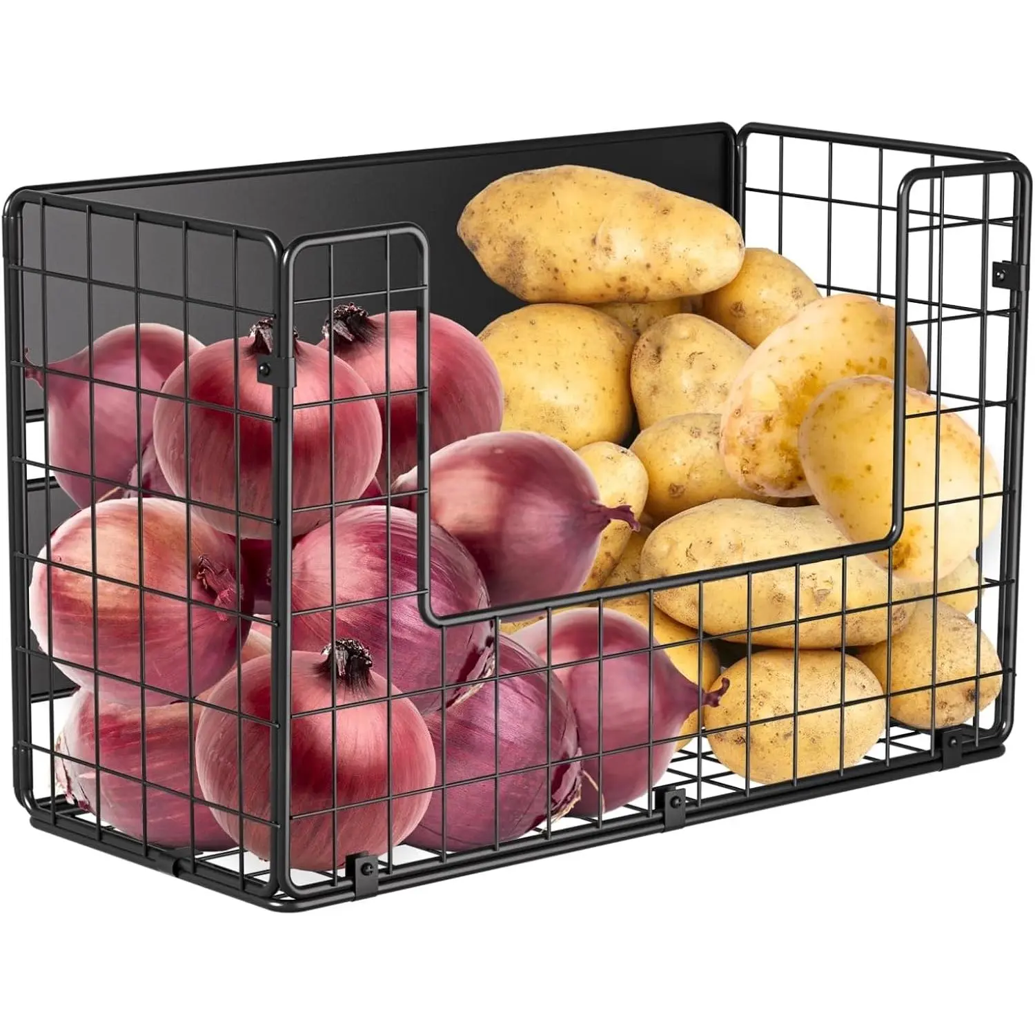 Magnetic Shelf for Fridge, Fruit Potato & Onion Storage Bins, Pantry Organizers & Storage, Large Container Magnetic Basket for Refrigerator, Kitchen Counter, Cabinet, Magnetic Fridge Organizer