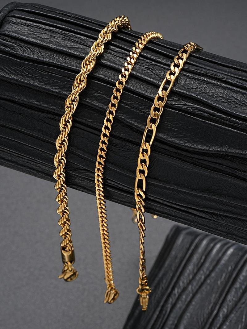 Men's Simple Plain Stainless Steel Link Chain High Quality Bracelet, Casual Fashionable Jewelry for Party, Daily Clothing Decor, Trendy All-match Elegant Jewelry Bracelet for Birthday Gift Couples Gifts, Stackable Bracelets Stack, Snake Chain Bracelet