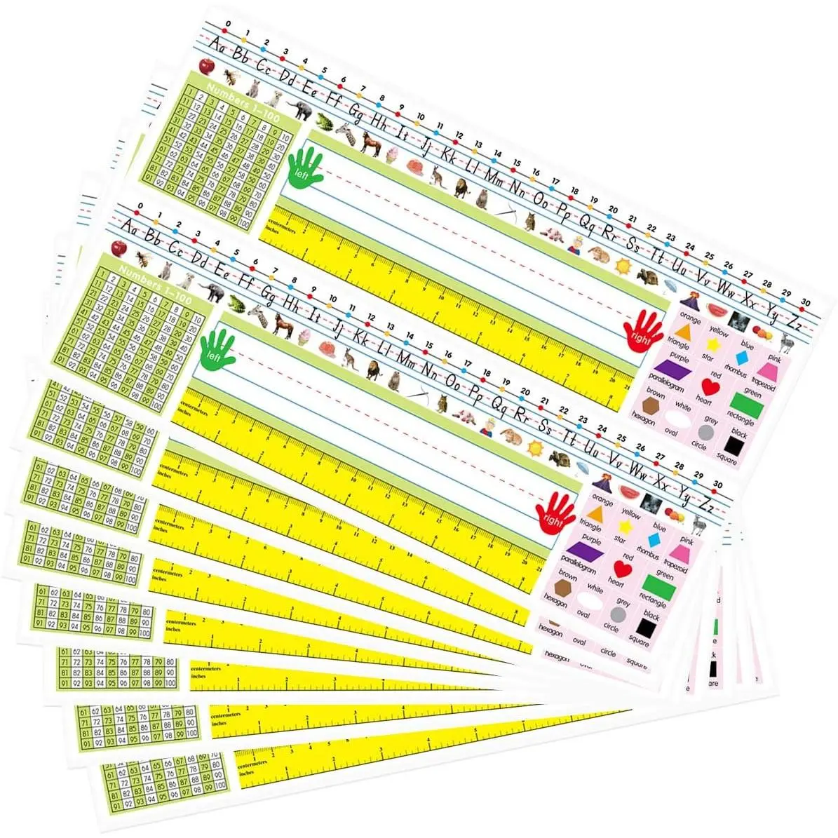 Traditional Manuscript Nameplates Primary Pack (36-Count) Self-Adhesive Desk Plates for Name Labeling