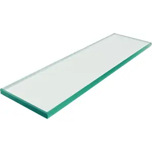 M-D Glass Shelf | Tempered Bathroom Shelf 12" x 3-3/8" | Ultra Slim, Break-Resistant, Easy Install | Modern DIY Storage Décor & Organization