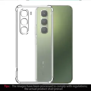 For Infinix Hot 50 4G/5G/Hot 50 Pro 4G/Hot 50 Pro+ 4G phone cases, featuring a lightweight, fully transparent soft shell with corner air cushions. Durable protective case, slim-fit design, stylish phone accessory