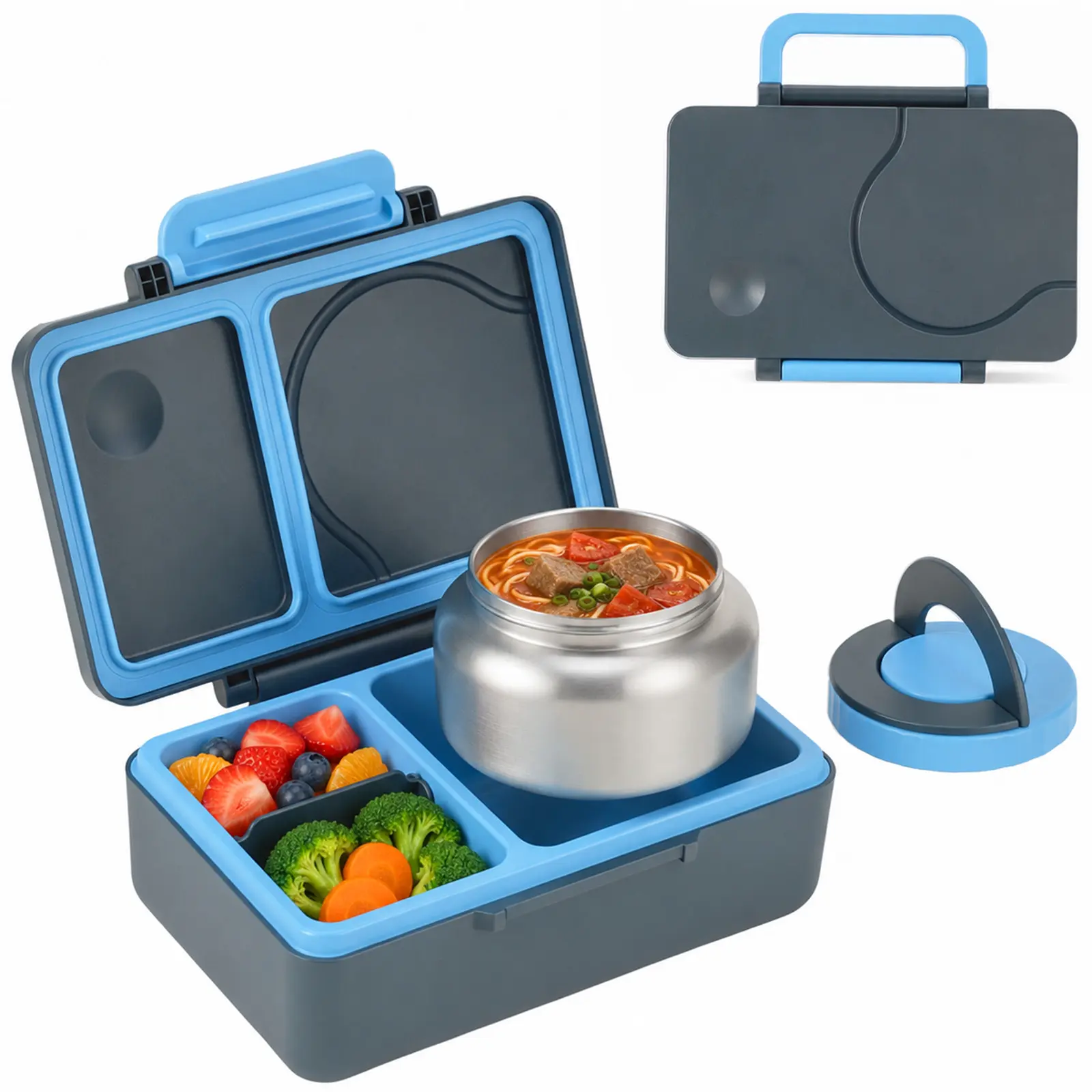 Portable Lunch Box with 12oz Stainless Steel Soup Can, Student Meal Container, Essential Back-To-School Item, 1-Layer Design