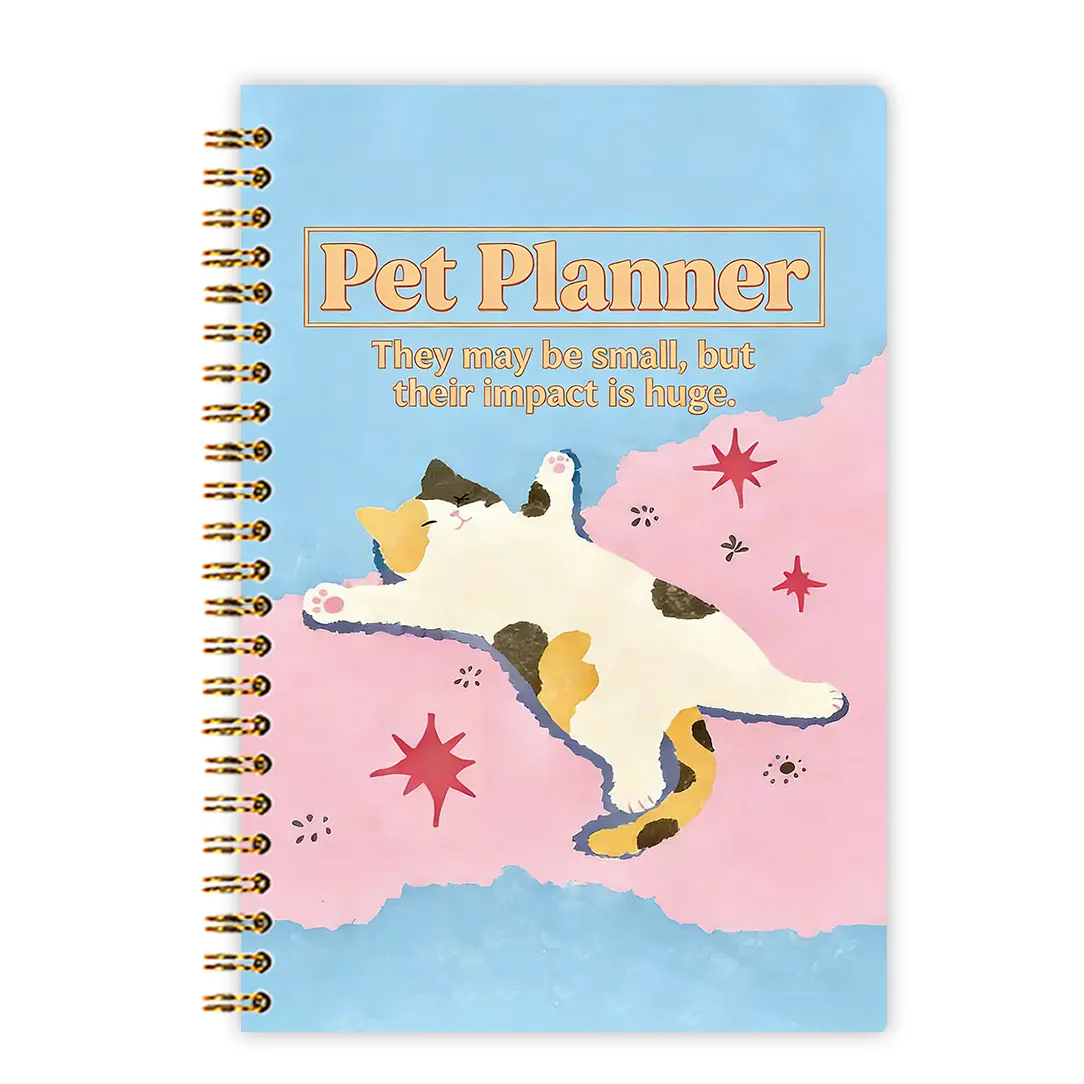 Pet Planner Journal, Soft Healing Style, Track Feeding, Vaccines, Weight, Beauty, Training, Travel, Photos, Gift for Pet Lovers