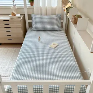 2pcs Plaid Bed Sheet Set, Soft Fabric, Breathable Soft Bedding, Includes 1 Fitted sheet+ 1 Pillowcase, Dustproof & Non-Slip, Single/double/queen
