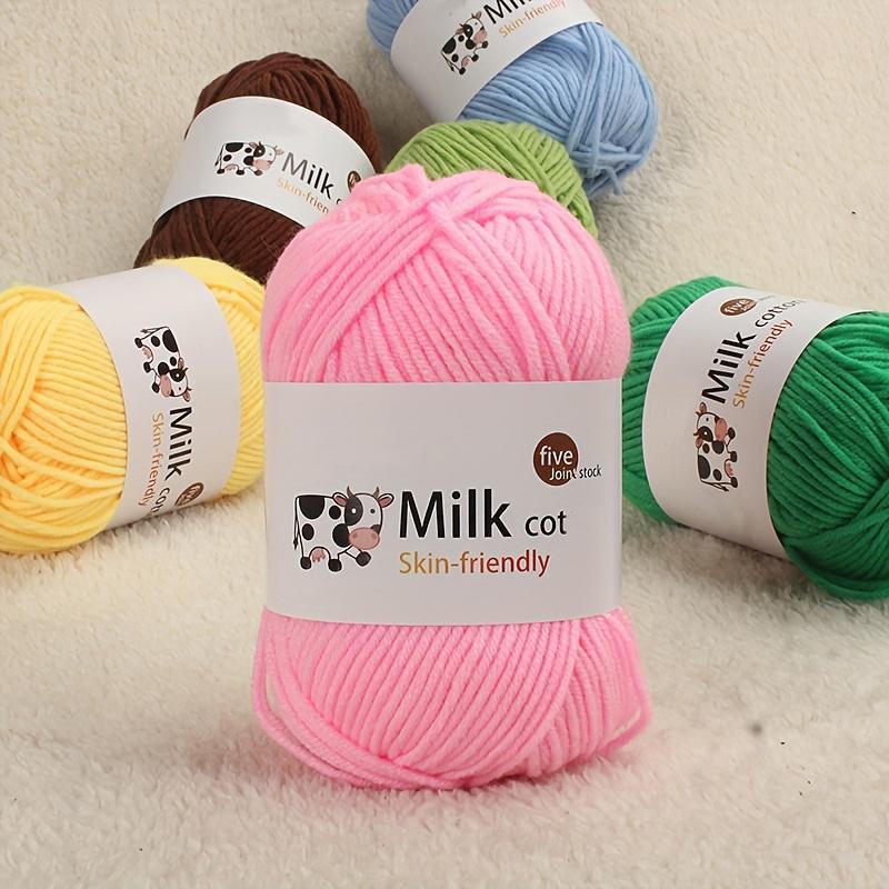 Milk Cotton Yarn, 3 Counts/set Soft Crochet Yarn, DIY Handcraft Crochet Supplies for Handmade Knitting, Lightweight knitting, Hat, Scarf, Sweater