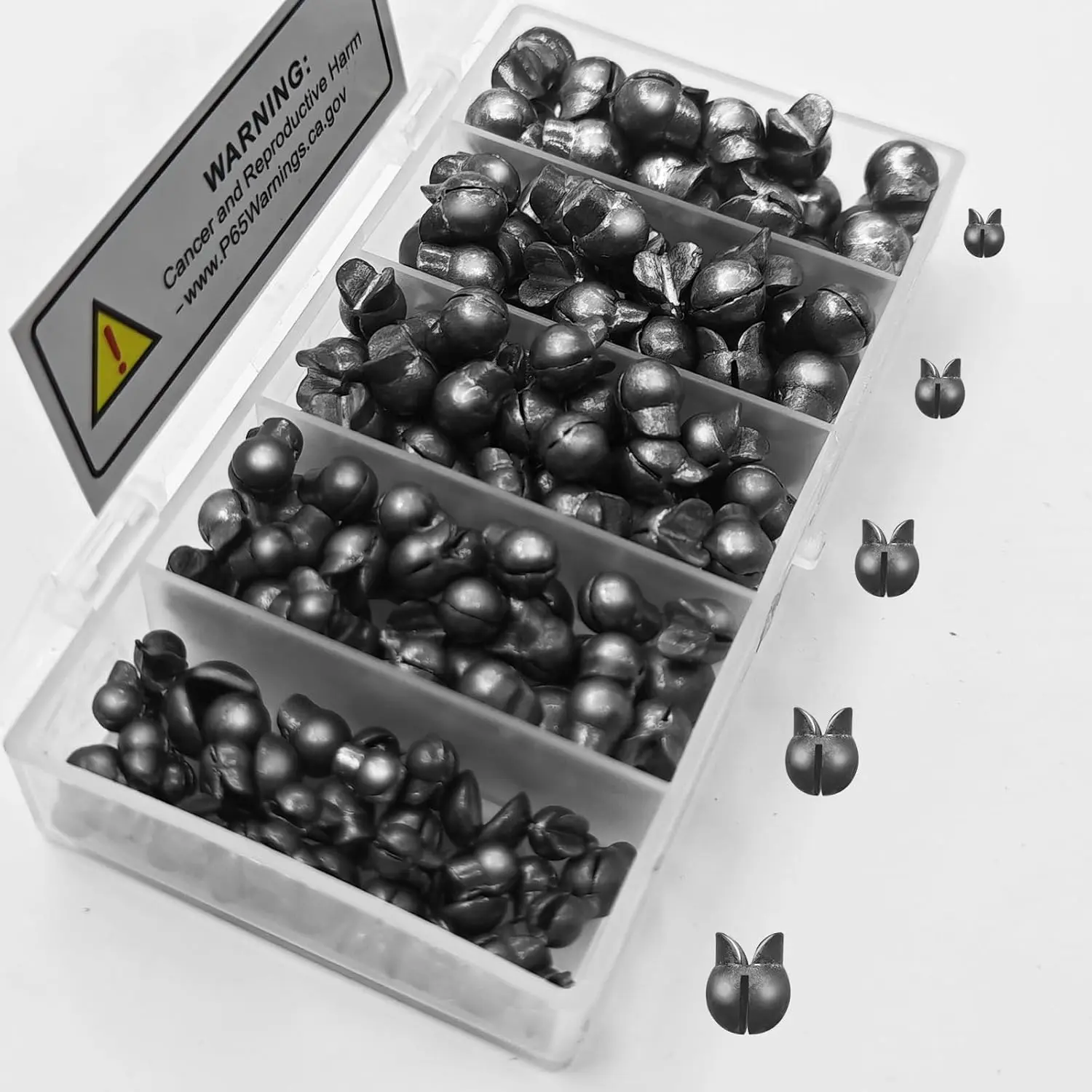 Split Shot Fishing Weights, Removable Sinkers 100/150PCS, 5/6 Sizes