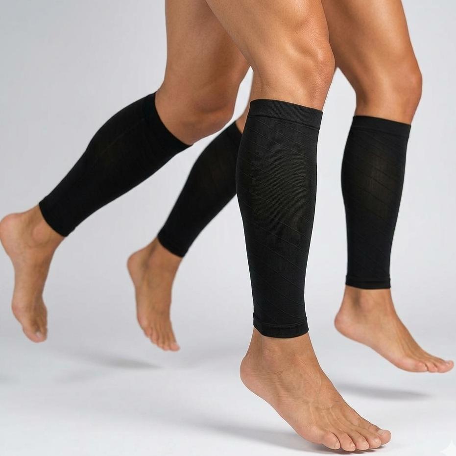 Unisex Calf Compression Sleeves - Adjustable, Lightweight Summer, Soft Breathable, Anti-Slip, Machine Wash, 25-43cm/9.84-16.93inch Calf Circumference, Lifestyle Leg Support for Running,Cycling, Alleviates Fatigue, Tibia Pain Relief, Black Sports Sleeves,