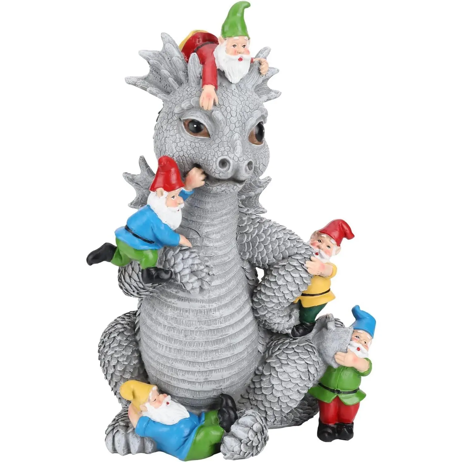 Dragon  Statues Outdoor Decor,7” Funny Dinosaur with  Garden Statues,for   Lawn Decor, Garden Decoration, Gardening  for Women