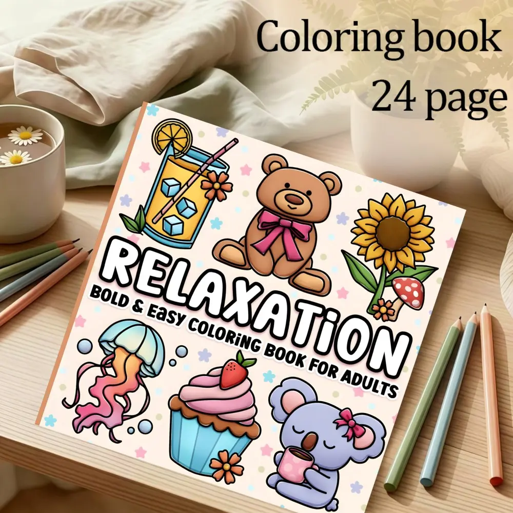 Healing Moments Coloring Book, 24 Original Designs, 7.9in X 7.9in, Thick Paper, Ideal Gift for Christmas, New Year, Parties