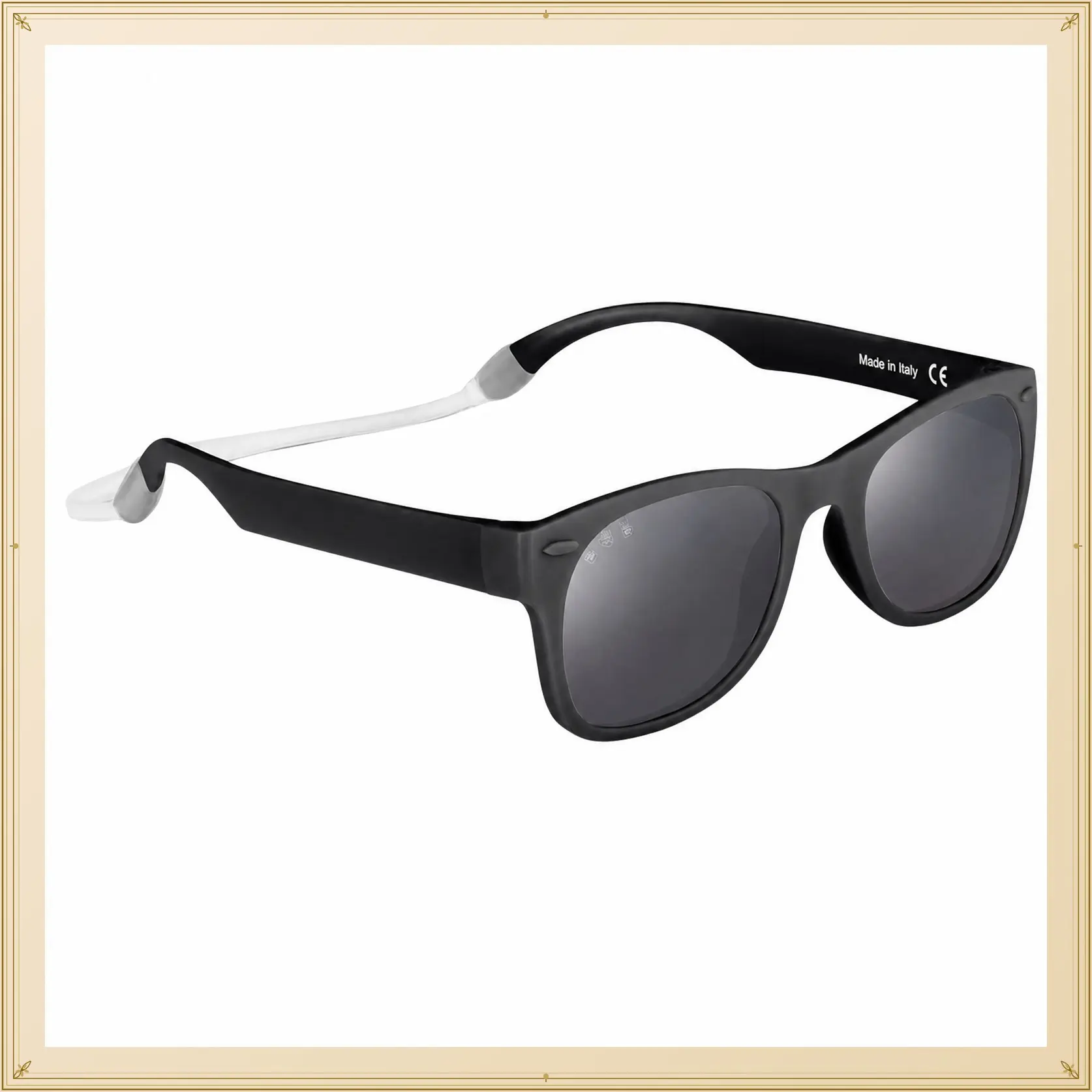 Unbreakable Square Sunglasses - Italian Polarized Lenses - BPA-Free Frame with Strap & Accessories - Assembled in USAGift