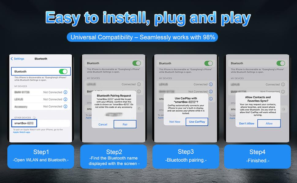 Wireless CarPlay Adapter for Android Auto – Convert Wired to Wireless in Seconds, Compact Design with USB Cable, Stable & Low Latency Connection for 2020+ Vehicles