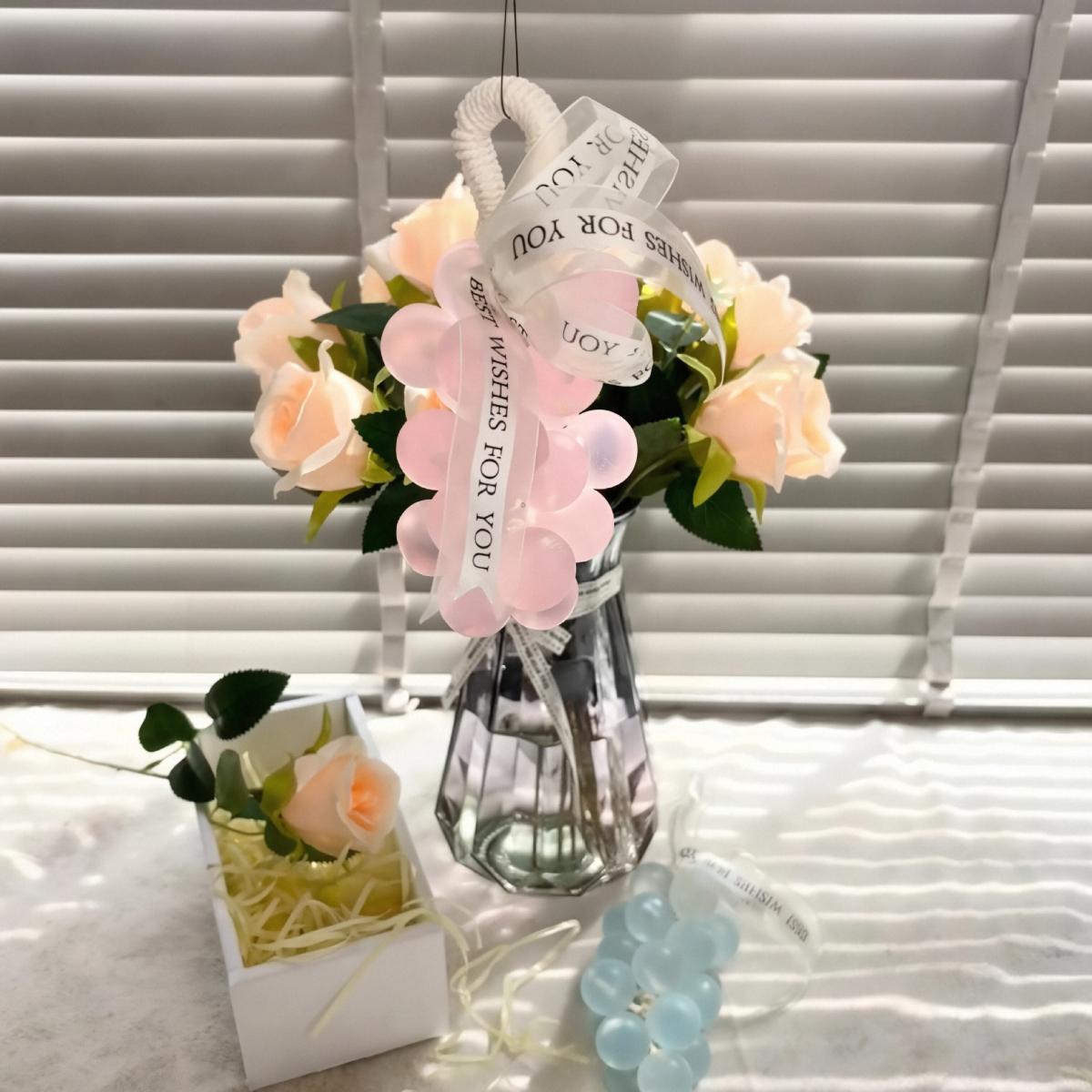 [Mother's Day Gift] 25 Count Grape ClusterHandmade Soap, Gift for Mom and Girlfriend,Plant Ingredients, Natural and Gentle, NaturalFragrance, Bathroom Decor, Aesthetic CuteGift, Comes with Ribbon and Gift Box