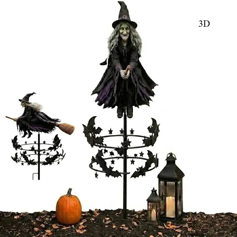 3D The Enchanted Witch Garden Wind Spinner, Wind Spinners Outdoor, Halloween Decorations Outdoor, All-Weather Durability, Fade-Resistant Finish