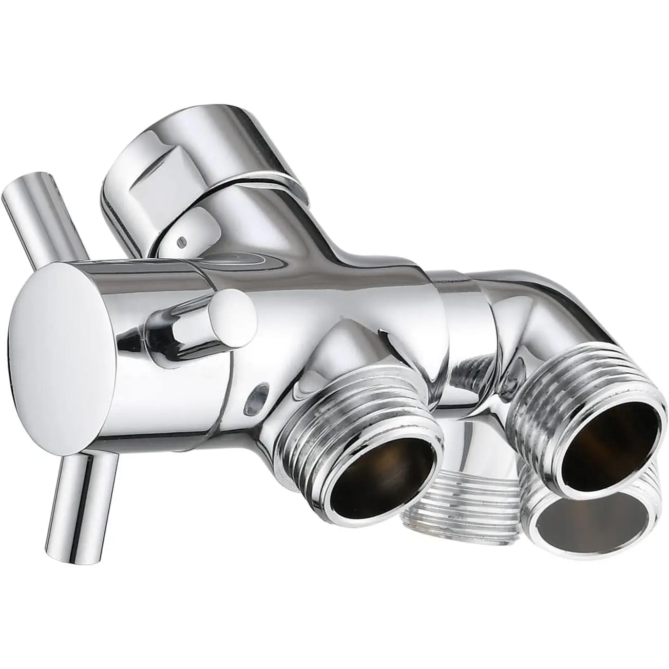 Brass 3 Way Shower Arm Diverter Valve for Handheld Shower Head and Fixed Shower Head, G1/2 Universal Connection - Chrome