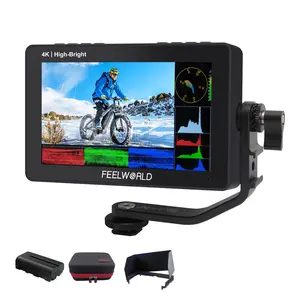 FEELWORLD F5 Pro X 1600nits 5.5 Touch Screen Camera Field Monitors 4K HDMI Input Output On Camera Screen with 3D LUT All Waveform Battery+Carry Case Include Bundles