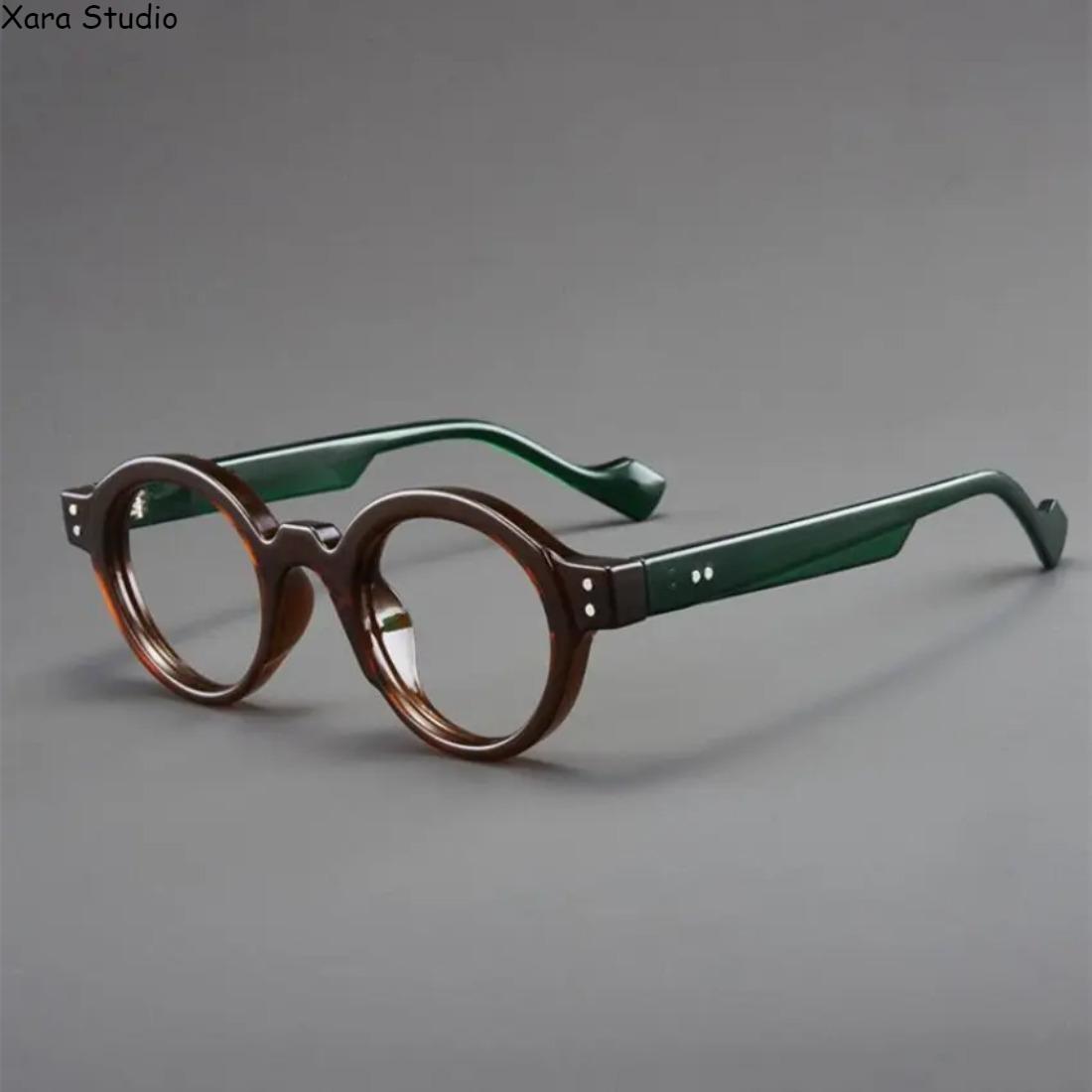 Retro Small Round Blue Light Glasses for Women – Trendy 2025 Style Color Block Frames, Lightweight Non-Prescription Eyewear for Work, Study & Screen Use – Stylish Comfortable Glasses for Daily Wear & Fashion Outfits