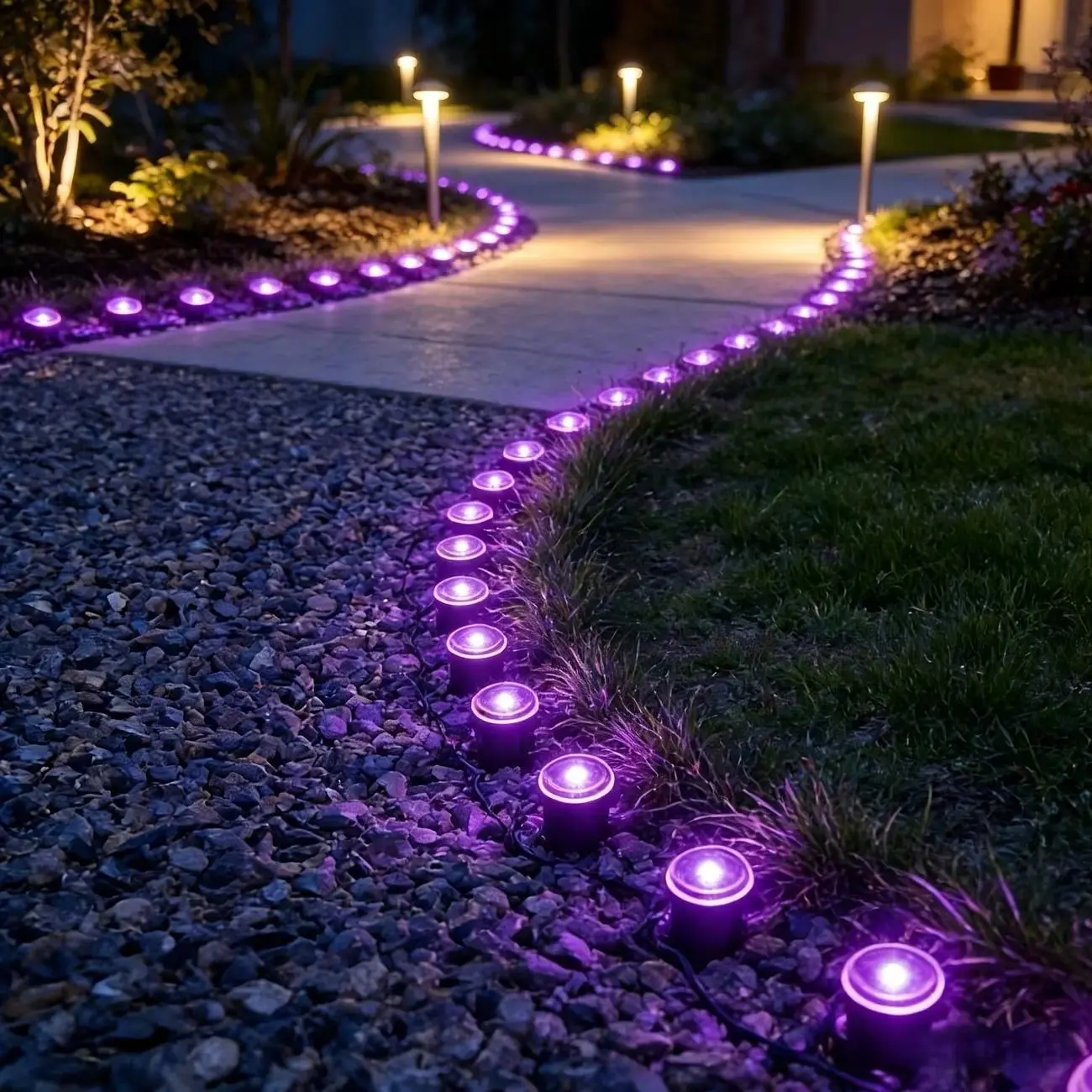 30 Solar Powered Pathway Lights, 30 LED Garden String Lights, Outdoor Decorative Lighting for Walkways, Lawns, Gardens, Parties, Weddings, Outdoor Landscape Lights