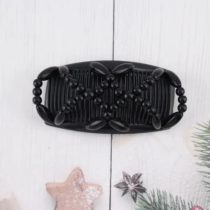 Handmade Beaded Hair Comb for Women, Dual Row Magic Hair Styling Tool, Perfect Gift for Halloween Christmas Birthdays