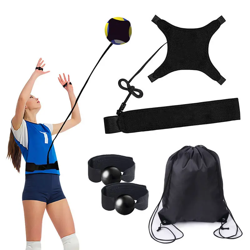 Volleyball elastic rebound rope training aid, used for on-site practice, comes with a ball bag
