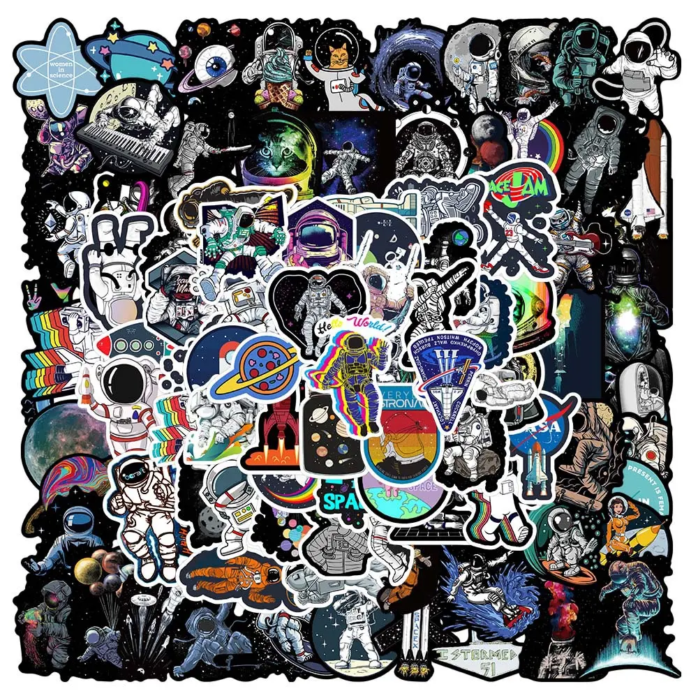 100 Pieces of Astronaut Series Stickers, Office Supplies Suitable for Decorating Scrapbooks, Journals, Laptops, Water Bottles, Cars and More, Creative Birthday Gifts
