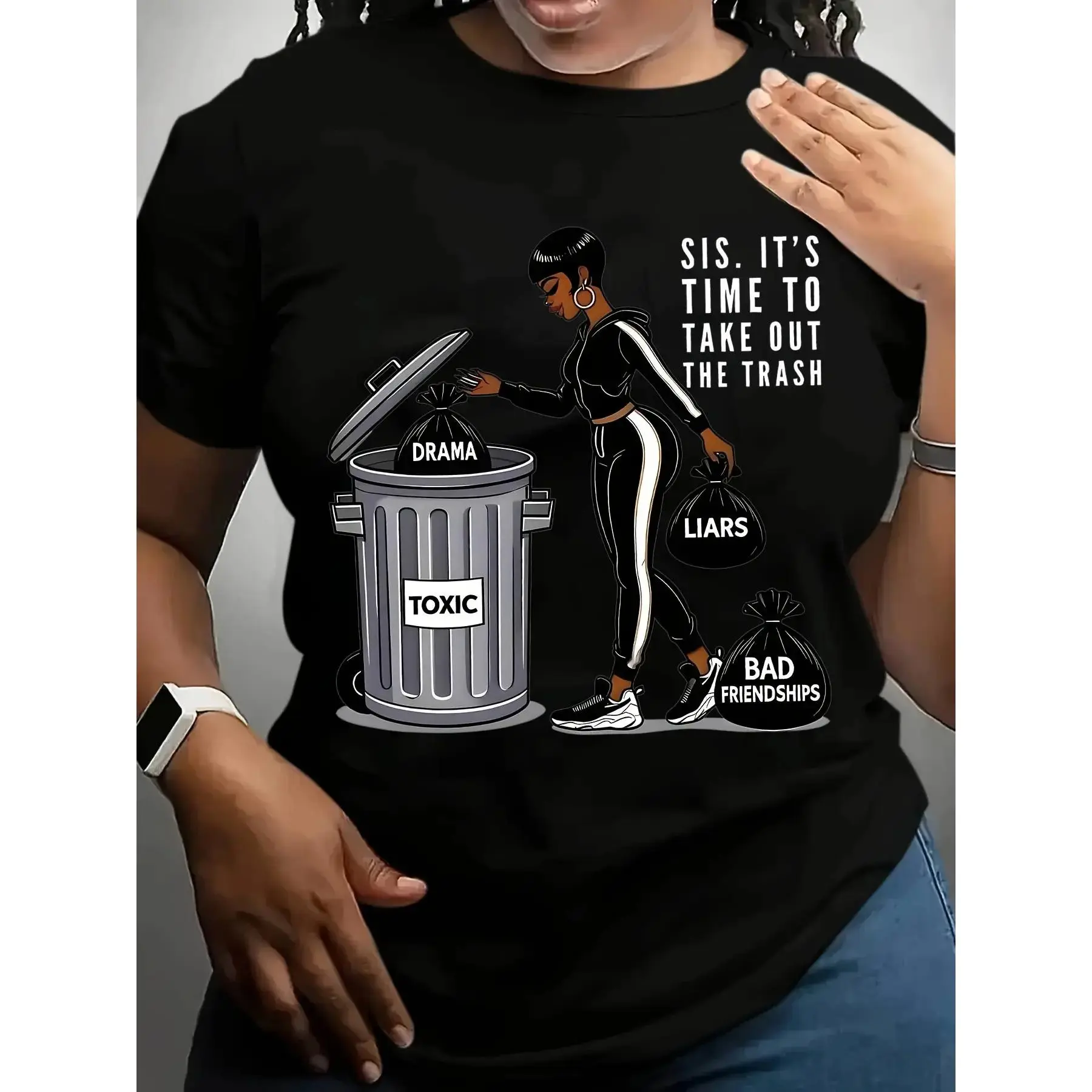 Unisex Sports Graphic T-Shirt - "It's Time to Dispose of The Garbage" Graphic Art, Funny Waste Sorting Design, Second Skin Ultra Supple Spring Summer Top, Vivid Print Wash Safe Sports Tee