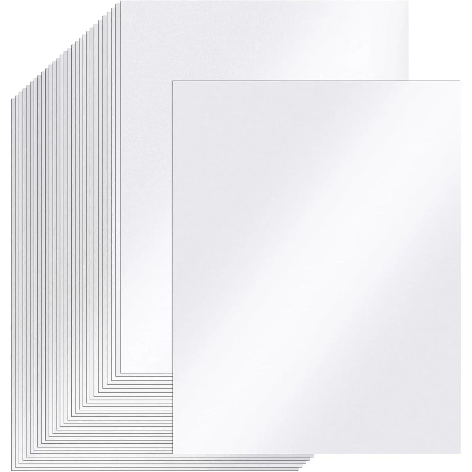 30 Sheets White Shimmer Cardstock Paper, 8.5x11 Card Stock | 230gsm/80lb Pearlescent Cardstock Printer Paper, Metallic Paper for Crafts, Card Making, Invitations, , Weddings