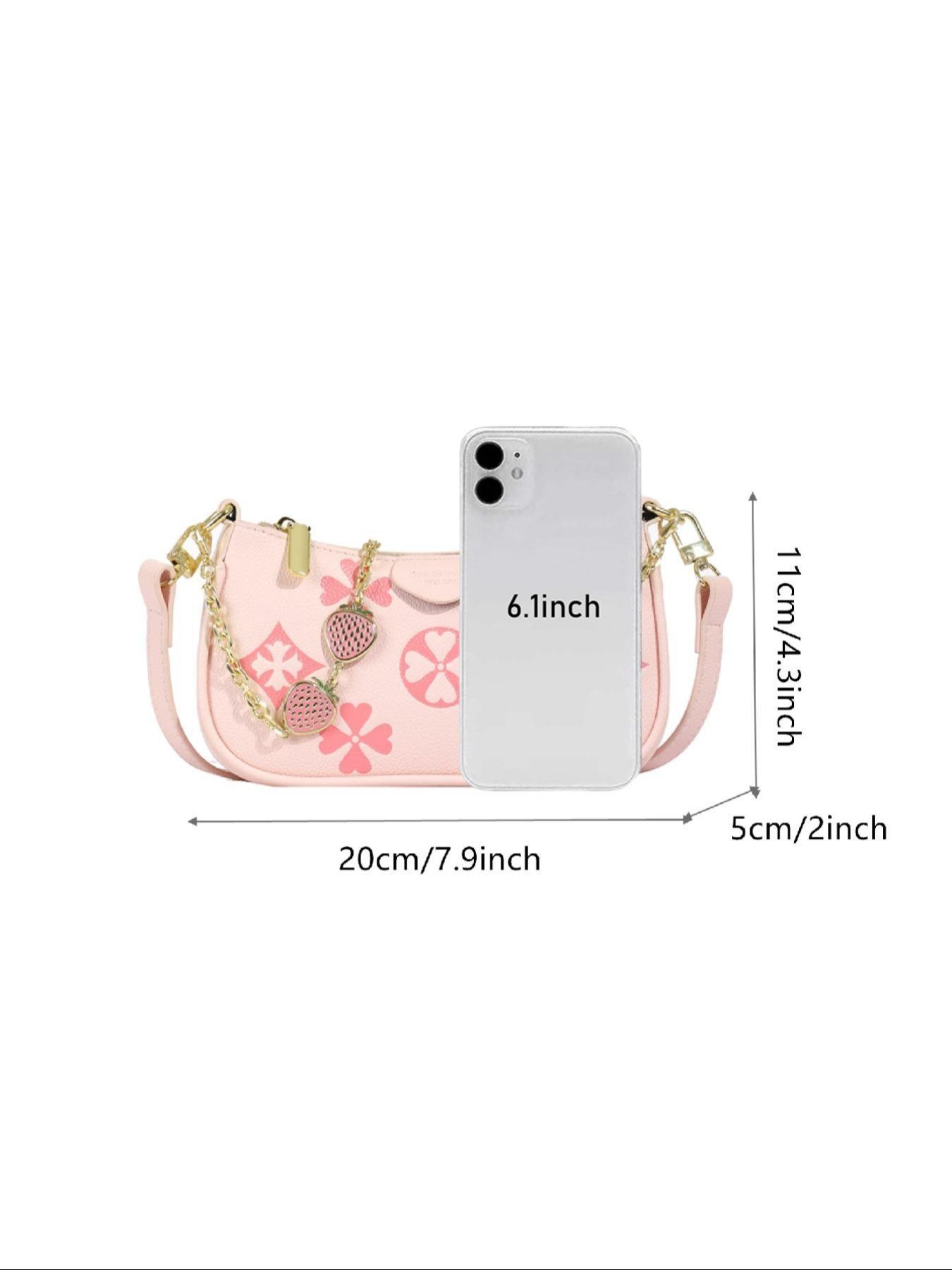 Women's Fashionable Patterned Bag, Elegant Embossed Bag, Stylish Crossbody Bags with Adjustable Strap, Casual PU Leather Zipper Shoulder Purse for Daily Use and Commuting, Trendy Versatile High-Quality Bag