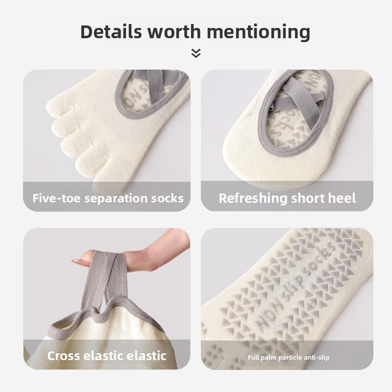 Yoga socks women's summer five-finger invisible socks indoor non-slip shock absorption fitness socks Pilates women's boat socks
