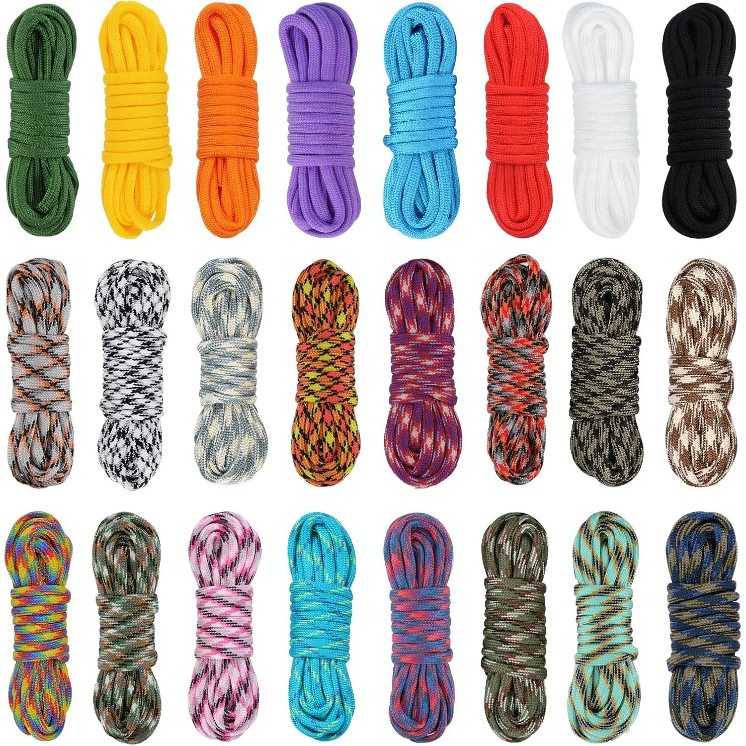 Paracord 550 Combo kit, 24 Colors 10ft Paracord Rope with Instruction, Multifunction Parachute Cord for Making Paracord Bracelets, Lanyard,  , Idea for …