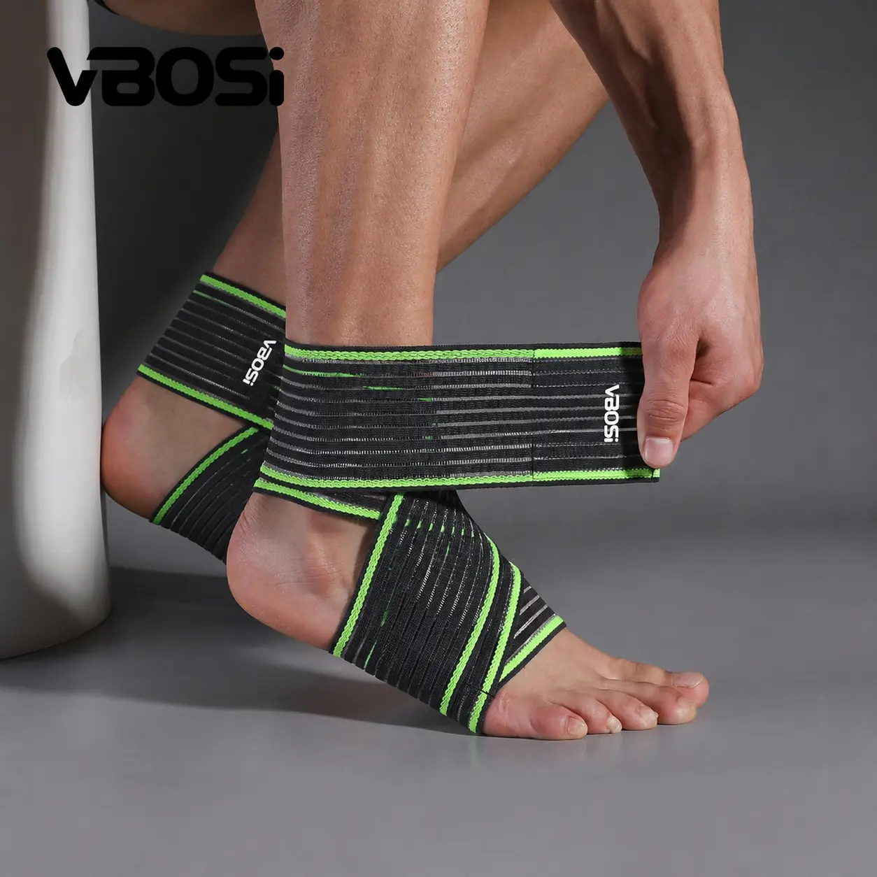 VBOSI 1 Pair Men & Women Breathable Adjustable Ankle Wrap – Lightweight Sports Support Band for Training